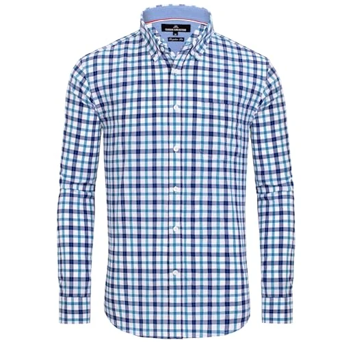 Limited-time offer: Alimens & Gentle Men's Plaid Button Down Shirts Cotton Long Sleeve Dress Shirts Regular Fit Gingham Shirts from $19.99 to $17.99 (save 10%)