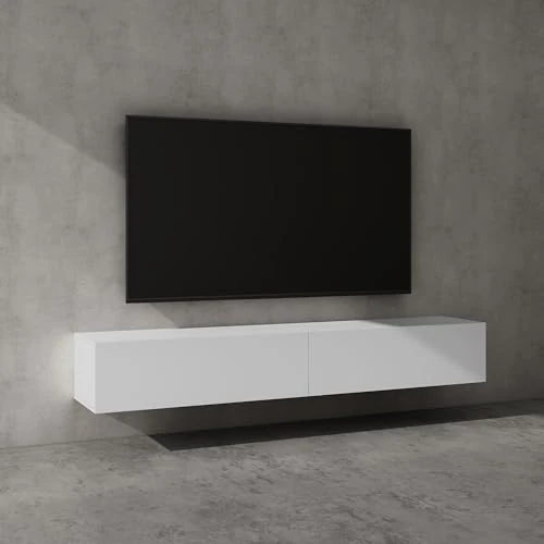 Offerta a tempo: doporro Mobile Porta TV Sospeso 200 cm con 2 Ante Bianco Opaco, Credenza Bassa da Soggiorno Salotto, Madia Consolle per TV Fernsehschrank02 - 0.00% da 249.99 € a 249.99 €