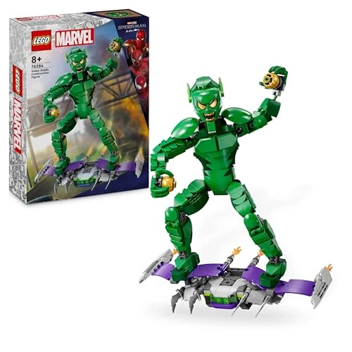Limitiertes Angebot: Lego Marvel Green Goblin Baufigur - Bewegliches Superschurken Spielzeug für Kinder ab 8 Jahren - Jungen und Mädchen - Spider-Man Universum Set mit Gleiter und Kürbisbomben - Kinder Geschenk - 76284 von 37.99 EUR auf 18.99 EUR (Spare 50%)