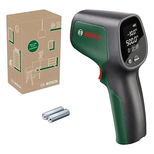 Oferta limitada: Bosch termómetro de infrarrojos UniversalTemp (de -30 °C a +500 °C, medición fácil y precisa, 3 grupos de materiales predefinidos, en caja para e-commerce) de 31.99 EUR a 31.99 EUR (ahorro 0%)
