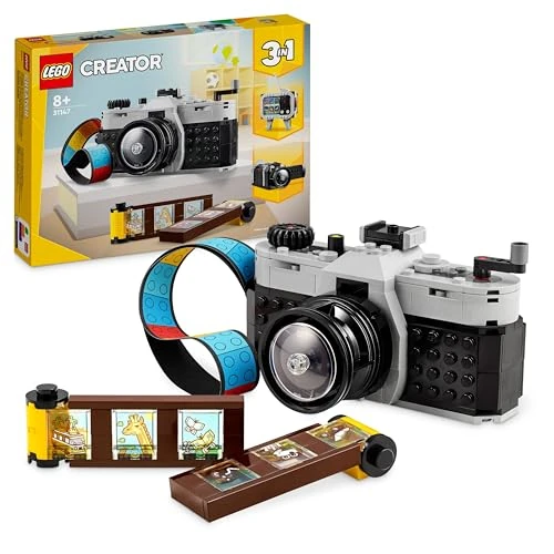 Offerta a tempo: LEGO Creator 3in1 Retro Camera Toy to Video Camera to TV Set, Kids' Desk Decoration or Bedroom Accessories, Photography Gifts for Girls and Boys Aged 8 Plus Years Old Who Enjoy Creative Play 31147 - 35% da 19.99 € a 13.00 €