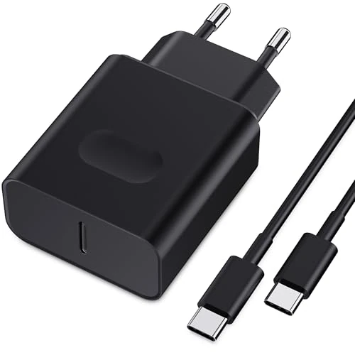 45 W ładowarka USB C szybkie ładowanie do Samsung Galaxy S24/S23/S22/S21 Ultra/S20/S20+/Note 20/10/9/8/A73/A53/A52/S10/S9 i 2M, adapter typu C do montażu na ścianie czarny