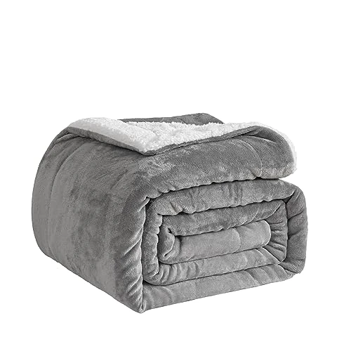 Limited-time offer: Good Nite Throw Blanket Sofa Throw 130x150cm Fleece Fluffy Blanket Sherpa Blankets For Sofas Bedspread Travel Blanket Soft, Machine Washable (Single,Grey) from 20.45 GBP to 20.45 GBP (save 0%)