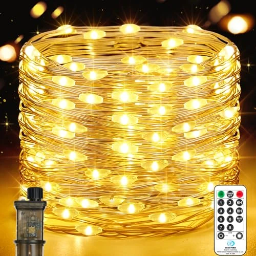 Oferta ograniczona: Łańcuch świetlny LED do wnętrz, 23 m, 200 diod LED, zasilany prądem, z wtyczką, wodoszczelny, timer, 8 programów, do użytku na zewnątrz, na Boże Narodzenie, wesele, Halloween, imprezę, dekoracja (1 z 75.35 EUR na 75.35 EUR (znizka 0%)