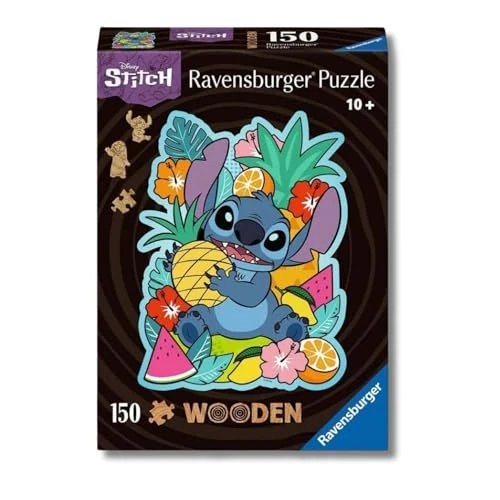 Ravensburger Disney Stitch Shaped 150 Piece Wooden Puzzles for Adults and Kids Age 10 Years Up - Lilo