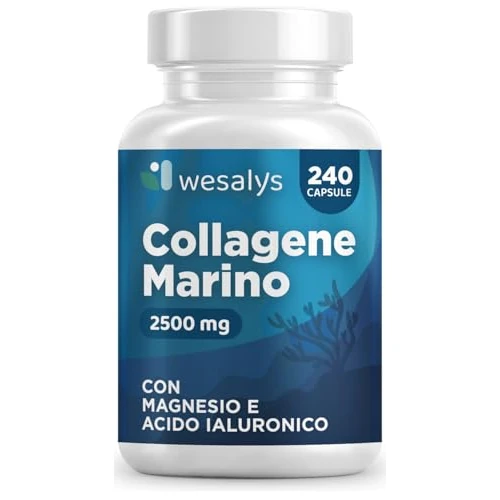 Offre limitée : Collagene Marin et Acide Hyaluronique - 240 Gélules- 2500mg Collagène avec Biotine, Coenzyme Q10, Zinc, Vitamine C, Vitamine A, Magnésium - Formule Efficace - Qualité Premium, WESALYS de 20.90 € à 20.90 € (0.00% de remise)