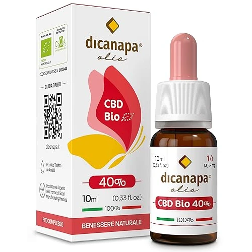 dicanapa CBD-olie 40% Made in Italy – 10 ml 4000 mg – product cbd van gecertificeerde biologische teelt – 100% natuurlijk