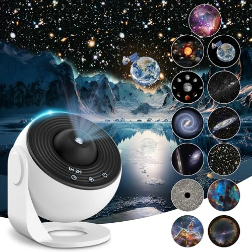 Mexllex Planetarium Sternenhimmel Projektor, 13 Planeten Discs, Galaxy Projektor Lampe Sternenhimmel für Schlafzimmer, LED Sternenhimmel Projektor für Kinder