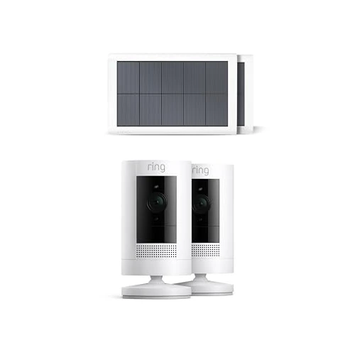 Limited-time offer: Ring Outdoor Camera Solar (Stick Up Cam) | Outdoor Security Camera with solar panel, 1080p video, Two-Way Talk, Wifi| alternative to CCTV system | 30-day free trial of Ring Subscription | 2 Cameras from 259.96 £ to 139.99 £ (save 46%)
