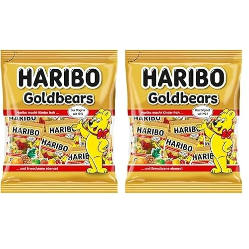 Haribo Orsetti D'Oro Multipack, 21 Mini Bustine Da 12gr, Caramelle Gommose, Gusto Frutta, Ideali Per Una Festa Di Compleanno - 250gr (Confezione da 2)