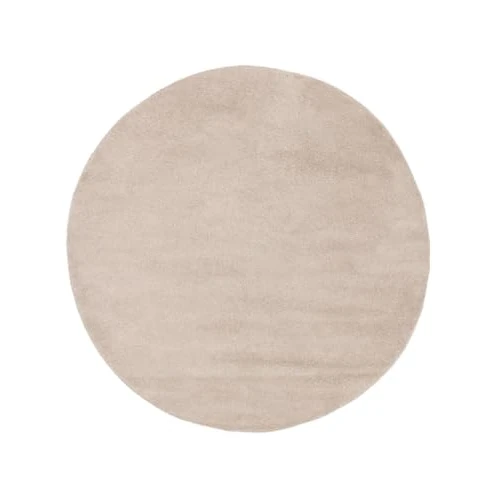 RugVista Memphis, Alfombra Moderna, Pelo Corto, ∅ 200 cm, Redonda, Calidad cert. Oeko-Tex Standard 100, Polipropileno, Pasillo, Dormitorio, Cocina, Salón, Comedor, Despacho, Beige