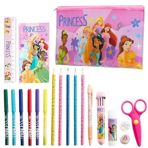 Limited-time offer: Disney Stitch Kids Pencil Case and Stationery Supplies Set for Preschool Nursery Notebook Colouring Pencils Pen, Girls Gifts (Pink Princess) from 10.79 £ to 10.79 £ (save 0.00%)