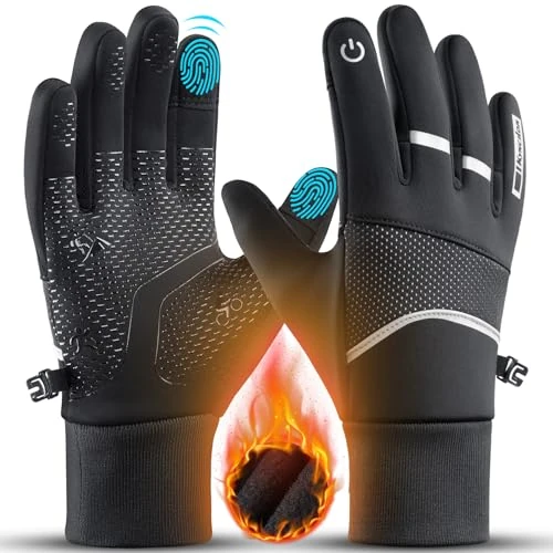 KynciLOR Gants d'hiver pour homme chauds, pour écran tactile, antidérapants, coupe-vent et résistants au froid pour le cyclisme, le ski et le travail