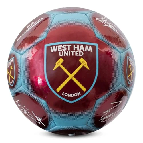 Offerta a tempo: Hy-Pro Pallone da calcio classico West Ham F.C. con licenza ufficiale, metallizzato, misura 5, martelli, allenamento, partita, merchandising, da collezione, per bambini e adulti, bordeaux - 0.00% da 20.00 € a 20.00 €