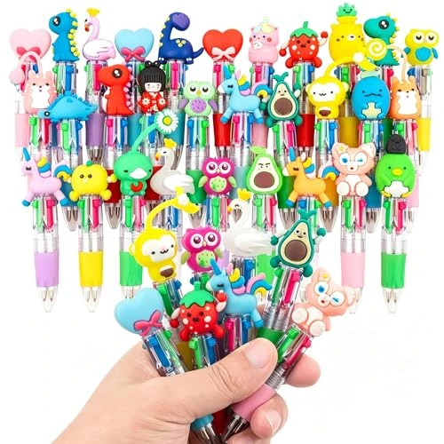 Tijdelijke aanbieding: Gekleurde Pennen Alles-in-een - Leuke Cartoon 4-Kleuren Pen Set (30-Pack) - Feestzakvullers voor Kinderen & Klasgeschenken voor 30 Kinderen van 14.72 € naar 14.72 € (0.00% korting)