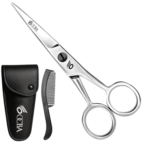 Offre limitée : Ciseaux à barbe, ciseaux à moustache professionnels, ciseaux pour oreilles et nez en acier inoxydable, utilisation sûre pour les sourcils (Argent) de 7.99 EUR à 7.99 EUR (remise 0%)