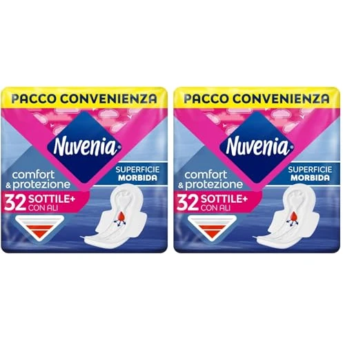 Offerta a tempo: Nuvenia - Assorbente Sottile Normal con Ali - Superficie Morbida e Controllo Odori — 26% da 7,98 € a 5,92 €