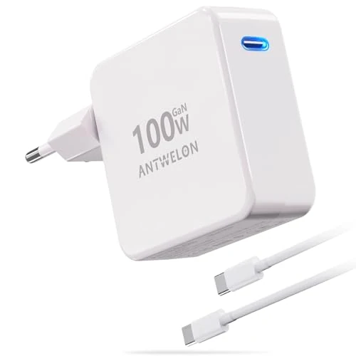 Oferta limitada: ANTWELON 100W USB C Cargador GAN Cargador Rápido para MacBook Pro 16 15 14 Pulgadas,MacBook Air,iPad Pro,Galaxy S23 S22,DELL XPS,HP,Lenovo,ASUS,Tablet, teléfono móvil,2M USB C a C Cable de 22.49 EUR a 22.49 EUR (ahorro 0%)