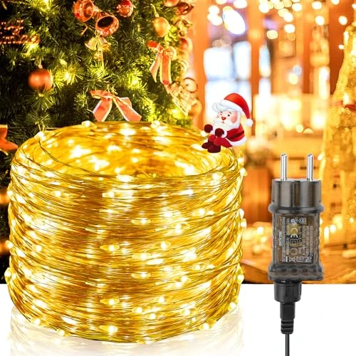 20 m LED Fairy Lights Wire Made of Copper Wire, 8 Modes Timer Dimmable 200 LEDs Power Operated with Plug, Waterproof IP65 Fairy Lights Outdoor and Indoor for Christmas, Room, Party, Wedding, DIY