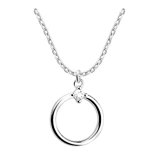 Begrenztes Angebot: Sofia Milani - Damen Halskette 925 Silber - mit Zirkonia Steinen - Kreis Anhänger von 44.90 EUR auf 44.90 EUR (Rabatt 0%)