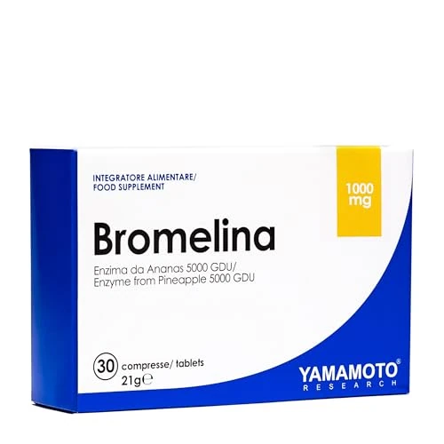 YAMAMOTO RESEARCH, Broméline 30 Comprimés, Supplément avec 2000mg de Broméline avec Action Digestive et Drainante, Sans Lactose et Gluten