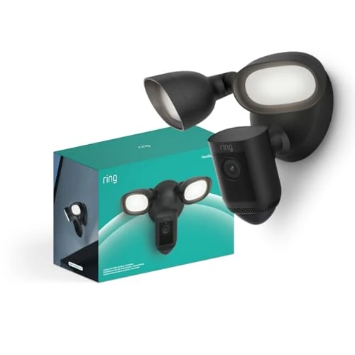 Ring videocamera Pro con proiettori Cablata (Floodlight Cam Wired Pro) |Video 2K con Ring Vision, rilevazione di movimento 3D, alternativa a sistema CCTV |Prova gratuita di 30 giorni di Ring Home
