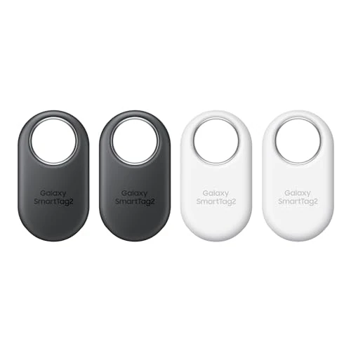 Offerta a tempo: Samsung Galaxy SmartTag2 (4 Pezzi) Localizzatore Bluetooth con Modalità Smarrito, Design compatto, Batteria a lunga durata, Resistenza IP67, Black e White 2023 - 60% da 129.90 € a 51.73 €