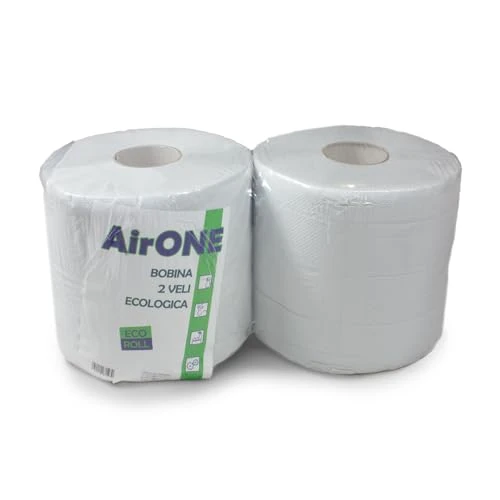 ETIK | Rotoloni Bobina Carta Industriale Alimentare | 1,50 Kg 800 Strappi Ciascuno | Asciugamani Carta Riciclata | Pack da 2 Rotoli
