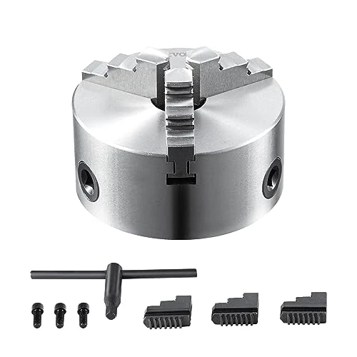 Offre limitée : VEVOR Mandrin de tour à 3 mâchoires, mandrin de tour auto-centrant de 15,2 cm, plage de serrage de 3,5 à 160 mm avec vis de fixation à clé en T, mâchoires réversibles, pour imprimante 3D, fraiseuse de 76.90 € à 71.99 € (6% de remise)