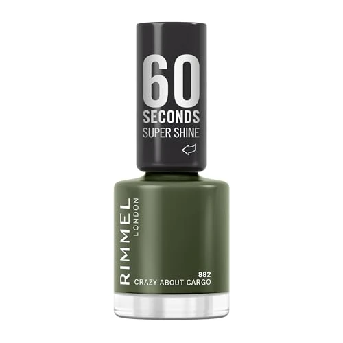 Offerta a tempo: RIMMEL 60 Seconds Super Shine Smalto, Smalto asciugatura rapida, Colore vibrante, A lunga tenuta, 8 ml, Crazy About Cargo 882 - 14% da 2.10 € a 1.80 €