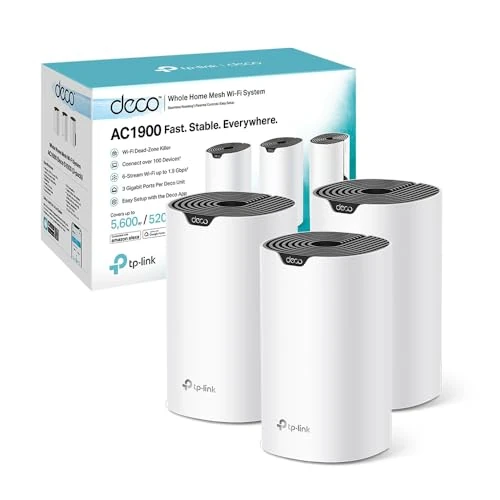 TP-Link Deco WiFi Mesh AC1900Mbps Deco S1900(3-pack), 520㎡ coverage, Parental Control, Compatible with Amazon Alexa, 3 Gigabit Ports