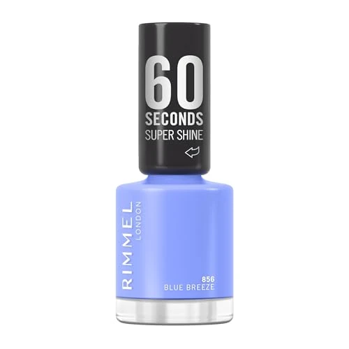 Limited-time offer: Rimmel 60 Seconds Super Shine Nail Polish, 856 Blue Breeze, Quick-Dry Nail Polish, Ultra-Shiny Finish, Easy to Apply, Vibrant Colour, Long-Wearing, Improved Formula, Vegan, 8ml from 3.99 £ to 3.99 £ (save 0.00%)