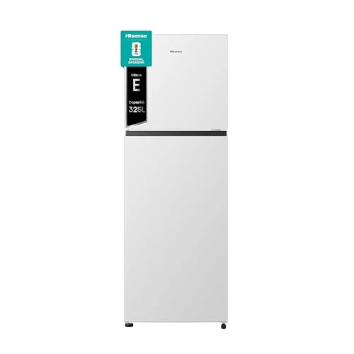Hisense RT422N4AWE 2-Door Fridge, Calss E, Capacity 325 L Net, Height 170 cm, Multi Air Flow, Fruit and Vegetable Drawer, Reversible Doors, Frost-Free, Quiet, 40 dBA, White