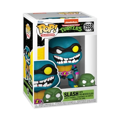 Funko Pop! & Buddy: Teenage Mutant Ninja Turtles (TMNT) – Slash & Turtle Slash & Pre-mutated, Turtle Slash & Turtle Slash - TMNT Retro/Classic - Figurine en Vinyle à Collectionner - Idée de Cadeau