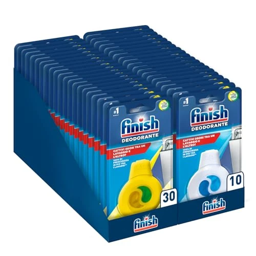 Finish Dodatek do zmywarki, 40x4ml dezodorant do zmywarki, opakowanie Deo Odorstop, obudowa mieszana Lemon + Odorstop