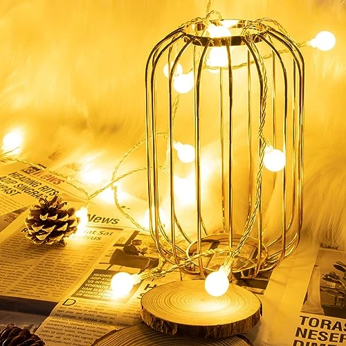 Offre limitee: AGOTD Guirlande Lumineuse chambre, 6m 40LEDs Guirlandes lumineuses boule LED à Pile Blanc Chaud, Décoration Pour Noël, Halloween, Mariage, Anniversaire, Maison, Jardin, Pâques, Terrasse, Pelouse de 11.21 EUR a 11.21 EUR (economie 0%)