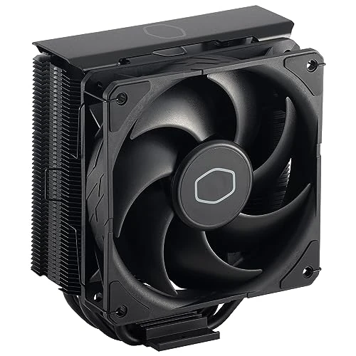 Cooler Master Hyper 212 Black CPU-Luftkühler – Aluminium-Finish, 4 kompakte kontinuierliche Direktkontakt-Heatpipes, SickleFlow 120 Edge-Lüfter, LGA1700- und AM5-Halterungen – Schwarz