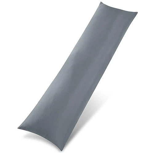 Utopia Bedding Bolster Pillow Pack of 1, 40x145 cm Full Body Pillow, Soft Hollowfiber Filling, Long Pregnancy Pillow for Maternity Support and Side Sleeper (Grey)