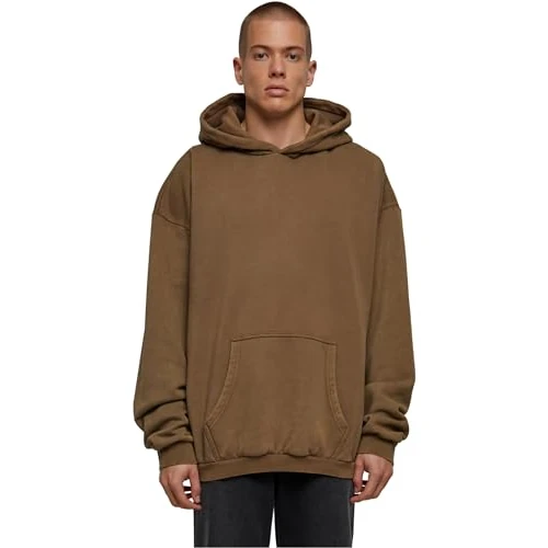 Urban Classics Acid Washed Hombre Sudadera con Capucha Aceituna XL