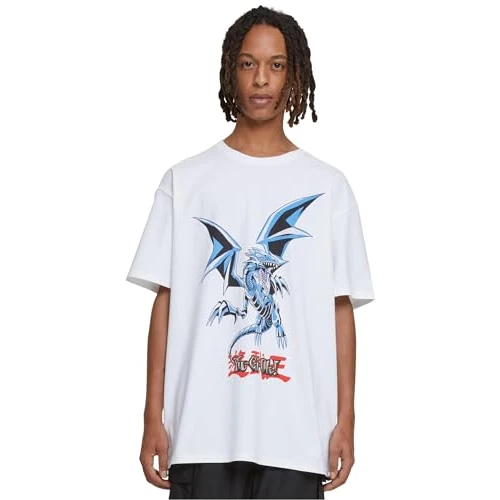 Offerta a tempo: Mister Tee Herren Yu-Ghi-Oh Blue Eyes White Dragon Heavy Oversize Tee M White - 42% da 29.90 € a 17.49 €