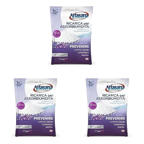 Offerta a tempo: Ariasana Ricarica in Sali Assorbiumidità Fragranza Lavanda 1 Busta da 450 Grammi Assorbono Efficacemente l'Eccesso di Umidità (Confezione da 3) - 64% da 16.47 € a 5.97 €