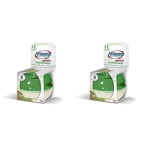 Offerta a tempo: Ariasana Assorbiumidità Piccoli Spazi by Guzzini, Azione assorbiumidità e antiodore, Lunga Durata, fino a 8 Settimane, Profumazione Balsamica, 45g, 1 pezzo (Confezione da 2) - 50% da 17.80 € a 8.98 €