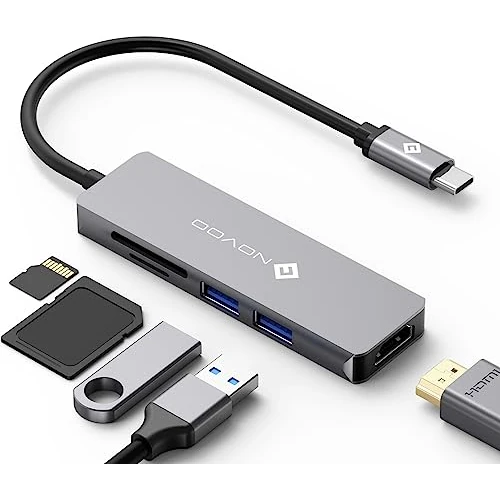 Limited offer: NOVOO 5 in 1 USB C Hub with HDMI 4k Adapters, 2 USB 3.0 Ports, SD Port and Micro SD Card Reade for MacBook Pro 2019/2018, iMac 2017, Huawei matebook, Google Chromebook Pixel, etc. from 16.99 EUR to 11.40 EUR (save 33%)