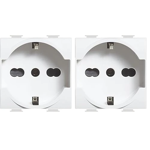 Bticino SAM5440/16F Matix Presa Bipasso, Standard Tedesco, Bianco (Confezione da 2)