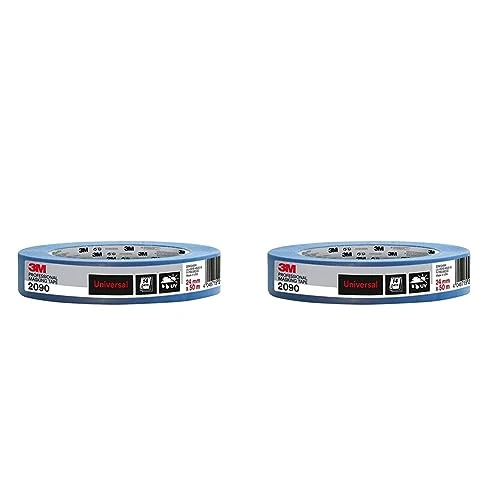 3M Masking Tape 2090 Universal Surfaces, medium tack, UV stable, indoors & outdoors, 24 mm x 50 m (Pack of 2)