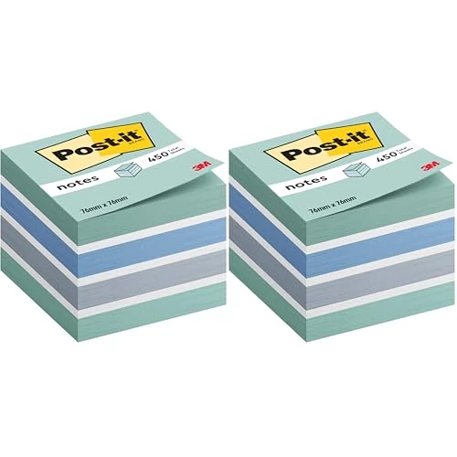 Offerta a tempo: Post-it Brand 82392 Cubo da 450 Fogli, 76 mm x 76 mm (Confezione da 2) - 37% da 22.98 € a 14.56 €