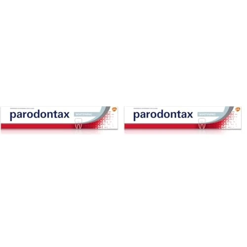 Offerta a tempo: Parodontax Dentifricio Whitening, Sbiancante, per Gengive Sane e denti Forti, Uso Quotidiano, Gusto migliorato, 75ml (Confezione da 2) - 32% da 8.24 € a 5.58 €