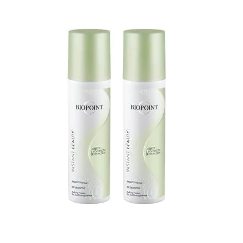 Offerta a tempo: Biopoint Instant Beauty - Shampoo Secco, Deterge e Purifica i Capelli senza Acqua, Assorbe il Sebo in Eccesso, Dona Corpo, Leggerezza e Volume, 150 ml (Confezione da 2) - 33% da 23.80 € a 16.00 €