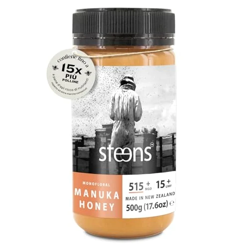 Limited-time offer: Steens Manuka Honey - MGO 515+ - Pure & Raw 100% Certified UMF 15+ Manuka Honey - Bottled and Sealed in New Zealand - 500g from 49.90 GBP to 42.99 GBP (save 14%)