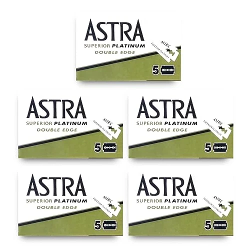 Oferta limitowana: Astra Platinum 25 Żyletek do Golenia Double Edge – Klasyczne Ostrza z Powłoką Platynową, Razor Blades Club z 23.65 zł na 23.65 zł (oszczędź 0.00%)